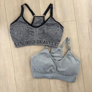 Bundle of Kindred Bravely Nursing Bras Charcoal and Light Blue/Gray Size Small